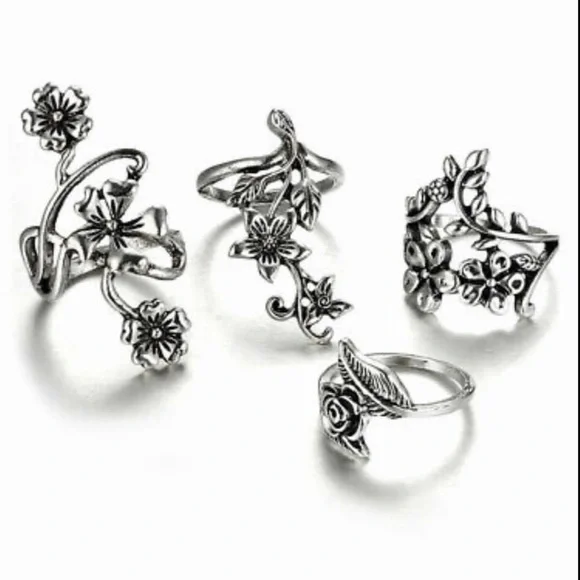 SET OF 4 BOHO RINGS ❤️ - Picture 4 of 8